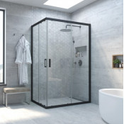 Душевой уголок Vegas Glass ZS-F NOVO 120*90 02М 01 матовый черный/прозрачное