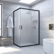 Душевой уголок Vegas Glass ZS-F NOVO 120*110 02М 10 матовый черный/сатин