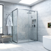 Душевой уголок Vegas ZP+ZPV NOVO 100*90 07 01 матовый хром/прозрачное