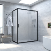 Душевой уголок Vegas ZP+ZPV NOVO 100*90 02М 10 черный матовый/сатин