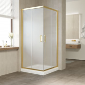 Душевой уголок Vegas Glass ZA 80 09 10 глянцевое золото/сатин