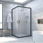 Душевой уголок Vegas Glass ZA NOVO 80 02М 10 матовый черный/сатин