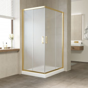 Душевой уголок Vegas Glass ZA-F 90*80 09 10 глянцевое золото/сатин