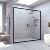 Душевая дверь в нишу Vegas Z2P NOVO 210 02М 01 черный матовый/прозрачное