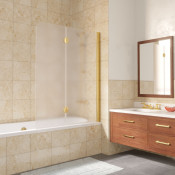 Шторка для ванной Vegas E2V LUX 120 09 10 R золото/сатин