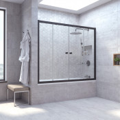 Шторка на ванную Vegas Z2V NOVO 170 02М 01 черный матовый/прозрачное