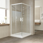 Душевой уголок Vegas Glass ZA-F NOVO 100*80 01 01 белый/прозрачное