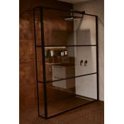 Душевая перегородка Riho Grid GB402 900 GB4090030 черный матовый/прозрачное