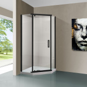 Душевой уголок Vincea Stresa VSP-1S100CLB 100x100 черный/прозрачное