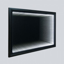 Зеркало LED VLM-2M800B 80x60 c диммером черный
