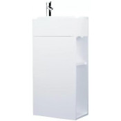 Тумба с раковиной 1Marka Laura 40П У85925 левая белый глянец