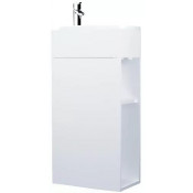 Тумба с раковиной 1Marka Laura 40П У85924 правая белый глянец