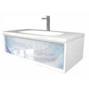 Тумба под раковину Marka One Milacco 100П У72795 верх blue marble