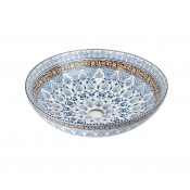 Раковина накладная Bronze de Luxe 1008 40.5x40.5 белый с декором 