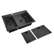 Мойка для кухни Zorg ZM N-78-2-52-R GRAFIT с накладкой графит