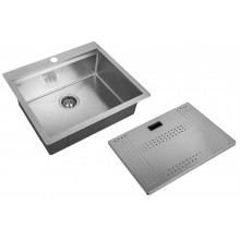 Мойка для кухни Zorg ZM N-5952 с накладкой матовая сталь