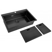Мойка для кухни Zorg ZM N-7552 GRAFIT с накладкой графит