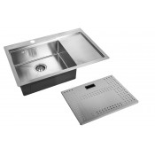 Мойка для кухни Zorg ZM N-7852-L с накладкой матовая сталь
