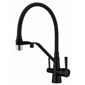 Смеситель для кухни Zorg ZR 356 YF-BLACK NICKEL с подключением к фильтру черный никель