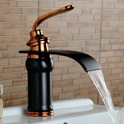 Смеситель для умывальника MATRIX SMF-223880/BG 'водопад' цвет черный/бронза