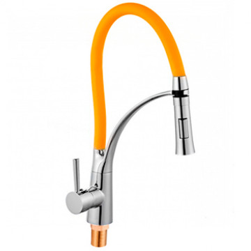 Смеситель для кухни MATRIX SMF-323197/OR 40 мм душ/струя (оранжевый силиконовый излив)
