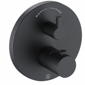 Смеситель для ванны и душа с термостатом Kludi Nova Fonte 208303915 черный/матовый