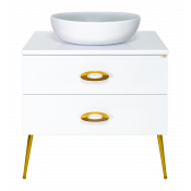 Тумба под раковину Misty Маргарет - 80 с 2 ящ. П-Марг01080-01Пр2Я белый