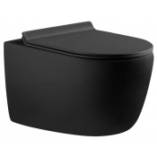 Подвесной унитаз Aquanet Rimless CETUS-BW BL-102N-WHT black с сиденьем Soft Close 287008