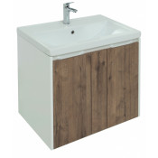 Тумба с раковиной Aquanet Клио-70 280878 белый глянец/дуб веллингтон