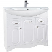 Тумба под раковину Bellezza Кантри 85 с 2 ящиками белая