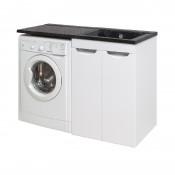 Тумба под раковину Руно Лира УТ000003443 60 черный мрамор/левое крыло/кронштейн