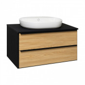 Тумба под раковину Руно Мальта 00-00001099G 85 дуб/черный
