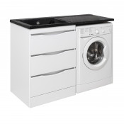 Тумба под раковину Руно Орион УТ000003442 60 черный мрамор/правое крыло/кронштейн