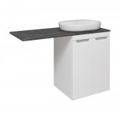 Тумба под раковину Руно Лира 60 КЛ-00001094 со столешницей черный мрамор