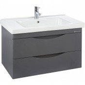 Тумба под раковину Bellezza Санриса 65 с 2 ящиками серебро (ПВХ)