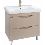 Тумба под раковину Bellezza Санриса 65 с 2 ящиками капучино (ПВХ)