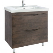 Тумба под раковину Bellezza Санриса 65 с 2 ящиками орех (ПВХ)