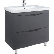 Тумба под раковину Bellezza Санриса 65 с 2 ящиками серебро (ПВХ)