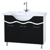 Тумба под раковину Bellezza Мари 105 комбинированная белый/черный