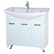 Тумба под раковину Bellezza Дрея 85 с бельевой корзиной белая