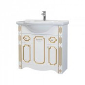 Тумба под раковину Bellezza Кантри 85 с 2 ящиками белая патина/золото