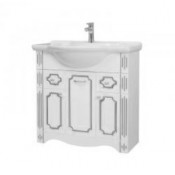 Тумба под раковину Bellezza Кантри 85 с 2 ящиками белая патина/серебро