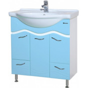Тумба под раковину Bellezza Мари 85 с 2 ящиками комбинированная белый/голубой