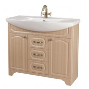 Тумба под раковину Bellezza Камелия 85 с 2 ящиками лён светлый (пленка ПВХ)