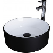 Раковина накладная Grossman GR-4040BW 36х36 черный/белый