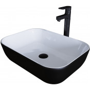 Раковина накладная Grossman GR-4041BW 46х32 черный/белый