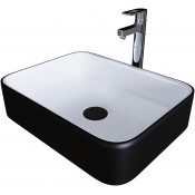 Раковина накладная Grossman GR-4043BW 50.5х39 черный/белый