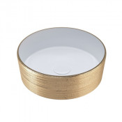 Раковина накладная Grossman GR-5010GW 35.5х35.5 золото/белый