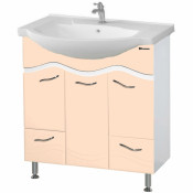 Тумба под раковину Bellezza Мари 75 с 2 ящиками комбинированная белый/бежевый