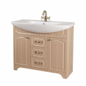 Тумба под раковину Bellezza Камелия 75 с 2 ящиками лён светлый (пленка ПВХ)